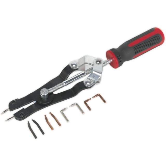 Loops Internal External Circlip Pliers - Interchangeable Tips - Precise Screw Action Multi