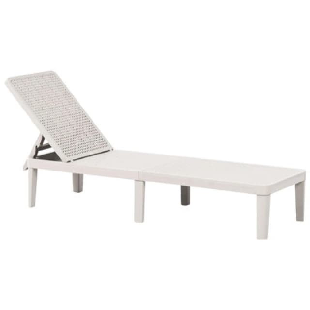 Beliani Sun Lounger Ossimo Reclining Synthetic Material Light Grey
