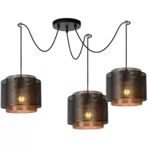 Lucide ORRIN - Pendant Light - Ø25cm - 3xE27 - Black