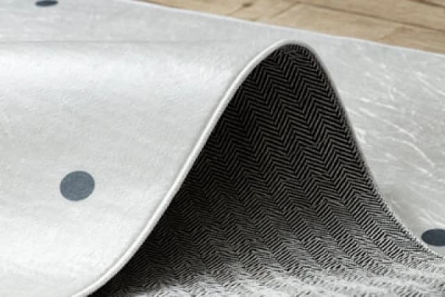 RugsX Bambino 47810 Washing Carpet Rainbow, Dots For Children Anti Slip - White / Pink 80X150 Cm