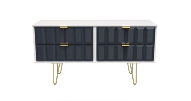 Ready Assembled 2 U Metro 4 Drawer Bed Box (Ready Assembled) in Dark Blue Dark Blue Unisex