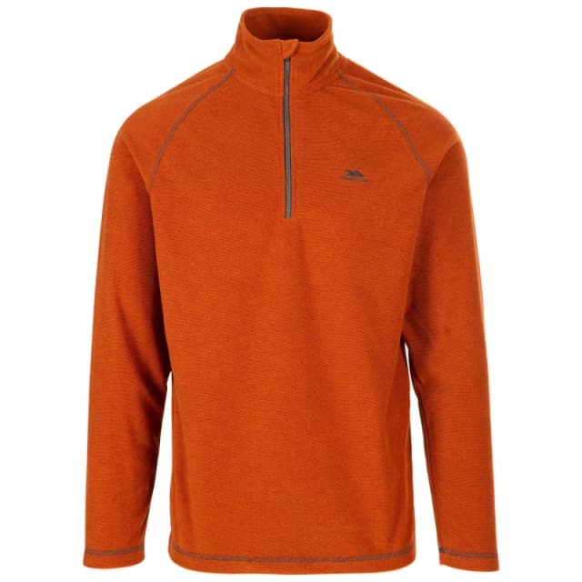 Trespass Trespass Men Keynote Anti Pilling 1 4 Zip Fleece Top in Burnt Orange Size: X-Small Burnt Orange XS Male 5063238841192