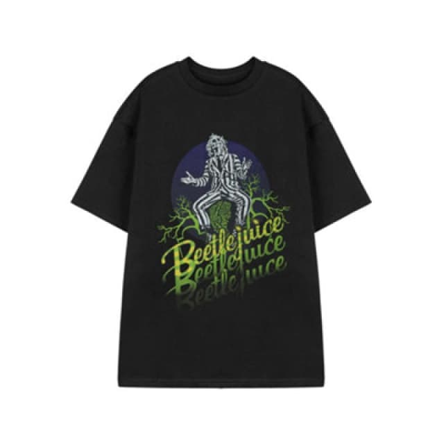 Beetlejuice Beetlejuice Short Sleeved T-Shirt in Black Size: Small Black S Unisex 5063203900367