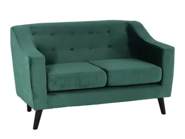 Seconique Ashley Green Velvet 2 Seater Sofa