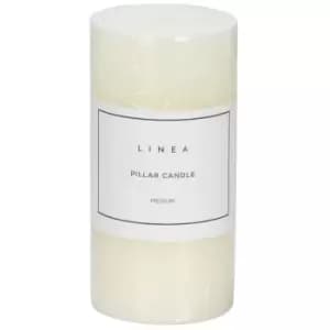 Linea Medium Pillar Candle - Cream