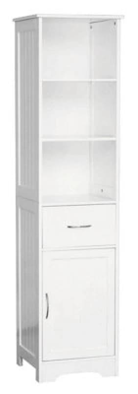 Orsina White Wood Floorstanding Cabinet With Shelves