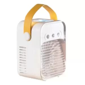 Rechargeable Mini Cooler Humidifier Portable Desk Mist Fan White