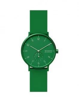 Skagen Aaron Kulor Green 41Mm Dial Green Silicone Strap Watch