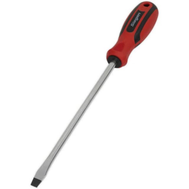 Loops Slotted 8 x 200mm Screwdriver with Soft Grip Handle - Chrome Vanadium Shaft Multi