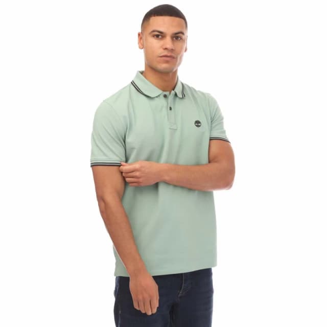 Timberland Millers River Tipped Pique Polo Shirt - Green Green S