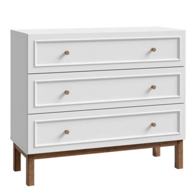Furniture To Go Wensley 3 Drawer Chest In Light Grey And Oak