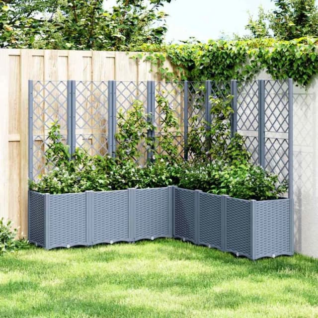 VIDAXL Garden Planter with Trellis Blue Grey 160x160x140cm pp Vidaxl 8721012410886