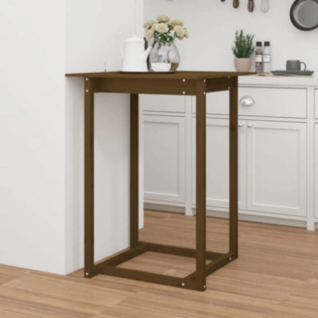 Vidaxl Bar Table Honey Brown 80X80X110 Cm Solid Wood Pine, Brown 822185