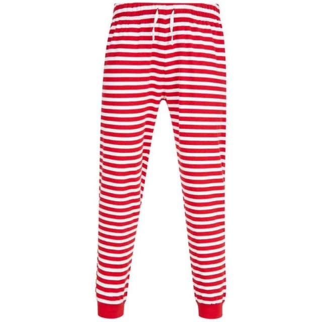 SF Mens Stripe Cuffed Lounge Pants in Red Size: XS Red Male XS