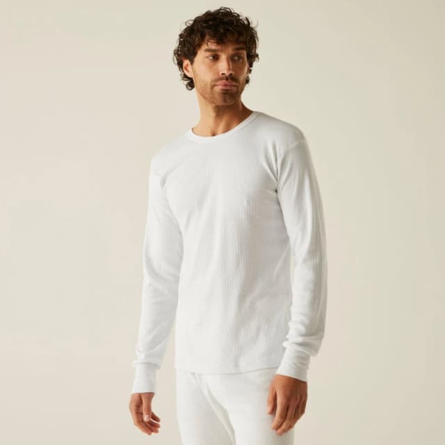 Regatta Regatta Men Thermal Long Sleeve Vest in White Size: X-Small White XS Male 5063516015109