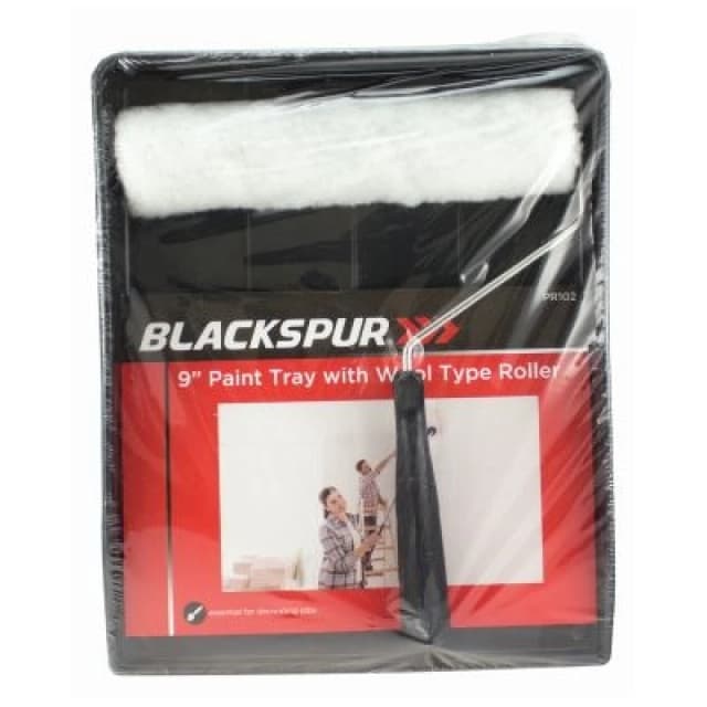 Blackspur Paint Roller & Tray Set - 9" (23cm) - White White