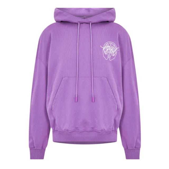 Off-White Off-White Men Hand Arrow Design Boxy Fit Purple Oversized Hoodie in White Size: Small White S Male 8051594234755