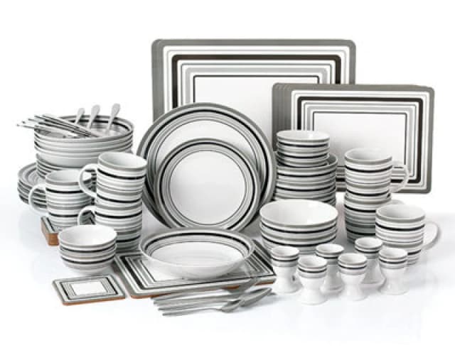 80Pc Brompton Dinner Set - Grey