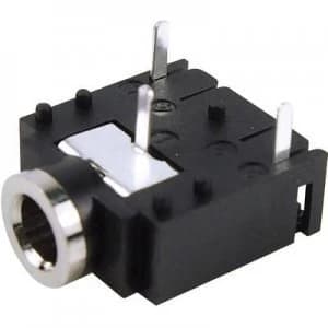 3.5mm audio jack Socket horizontal mount Number of pins 3 Stereo Black Cliff FC68131