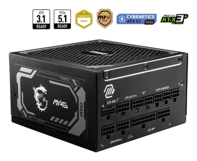 MSI MAG A1250GL PCIE5 power supply unit 1250 W 24-pin ATX ATX Black