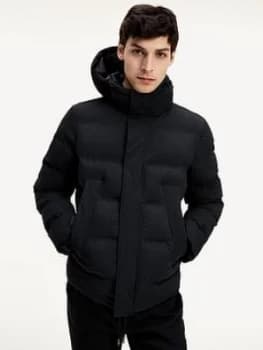Tommy Hilfiger Padded Hooded Stretch Bomber Jacket - Black