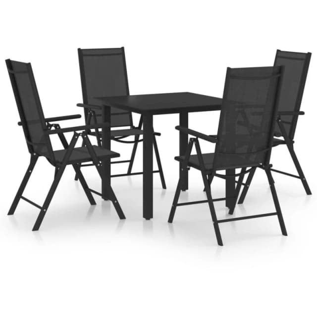 VIDAXL 5 Piece Garden Dining Set Aluminium Black Vidaxl 8720286406861