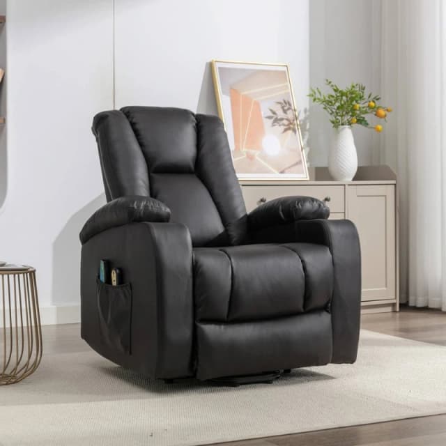 Artemis Home Hartville Electric Lift Assist Riser Recliner with Massage & Heat in Brown Brown Unisex