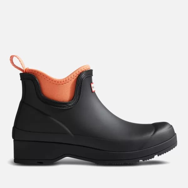 Hunter Womens Play Neoprene Chelsea Boots - Black/Optimistic Orange - UK 3