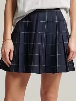 Superdry Vintage Pleated Mini Skirt - Multi, Size 12, Women
