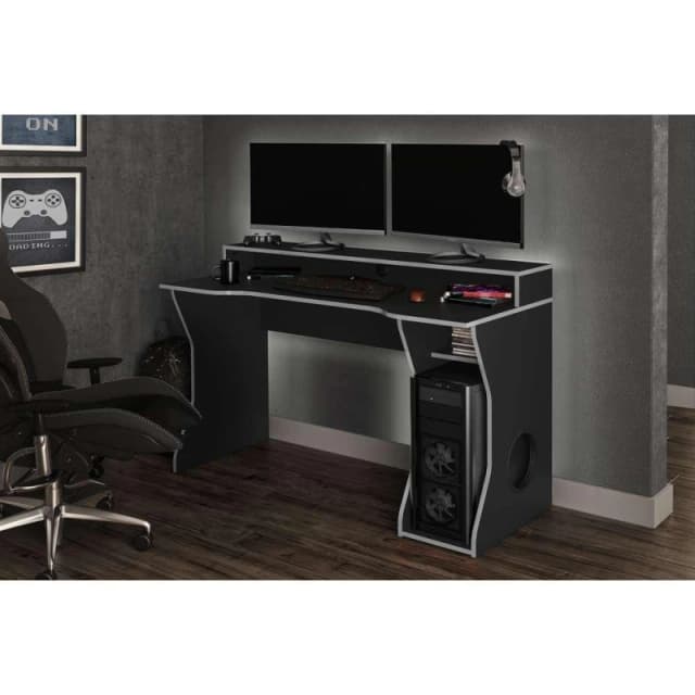 Birlea Enzo Gaming/Computer Desk Silver unisex One Size