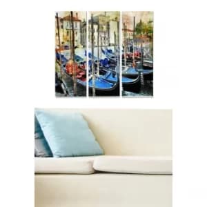 MDF234460462 Multicolor Decorative MDF Painting (3 Pieces)