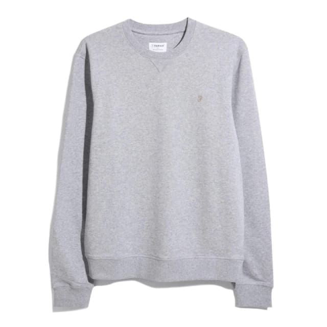 Farah Tim Crew Sweatshirt Grey Marl 042 male Small