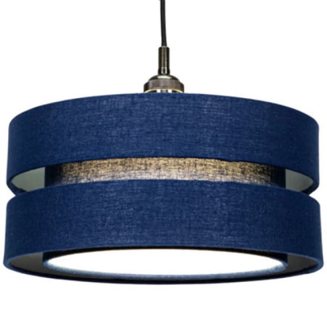 Happy Homewares Contemporary Linen Fabric Triple Tier Ceiling Pendant Light Shade in Midnight Size: 14" Midnight Unisex 14"