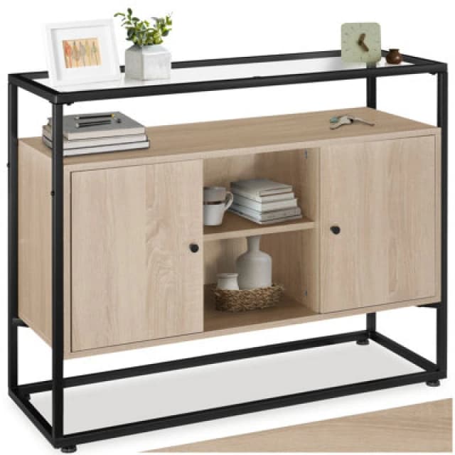 Tectake Sideboard Oldham - Industrial Wood Light, Oak Sonoma