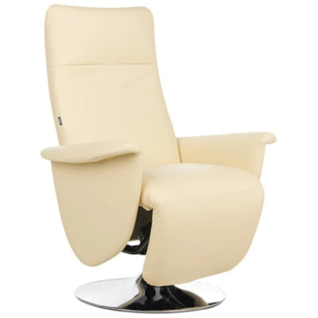 Beliani Recliner Chair Prime With Footrest Faux Leather Light Beige