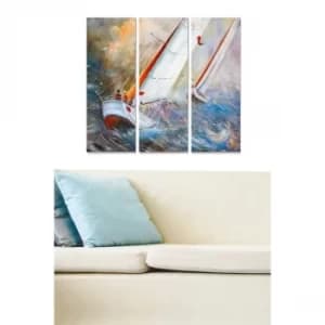 MDF38411098 Multicolor Decorative MDF Painting (3 Pieces)