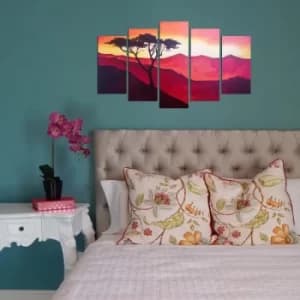 5PMX-107 Multicolor Decorative MDF Painting (5 Pieces)