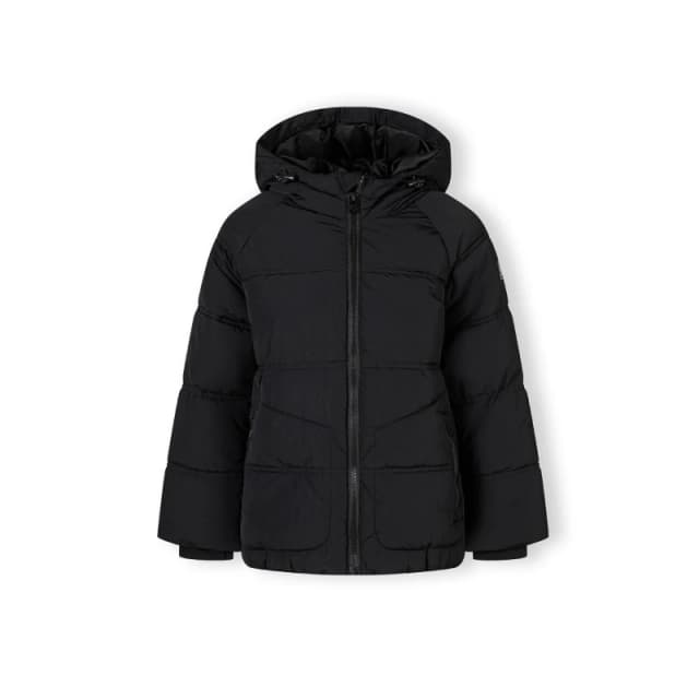 Minoti Boys quilted jacket with hood zip pockets Black male 2-3 Yrs
