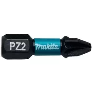 Makita B-63644 Impact Black Screwdriver Bit PZ2 - 25mm - Pack of 2