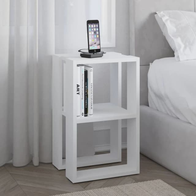 DECORTIE Decortie - Lonie Modern Bedside Table White 34cm Width Bedroom Furniture - White M.KO.13653.3