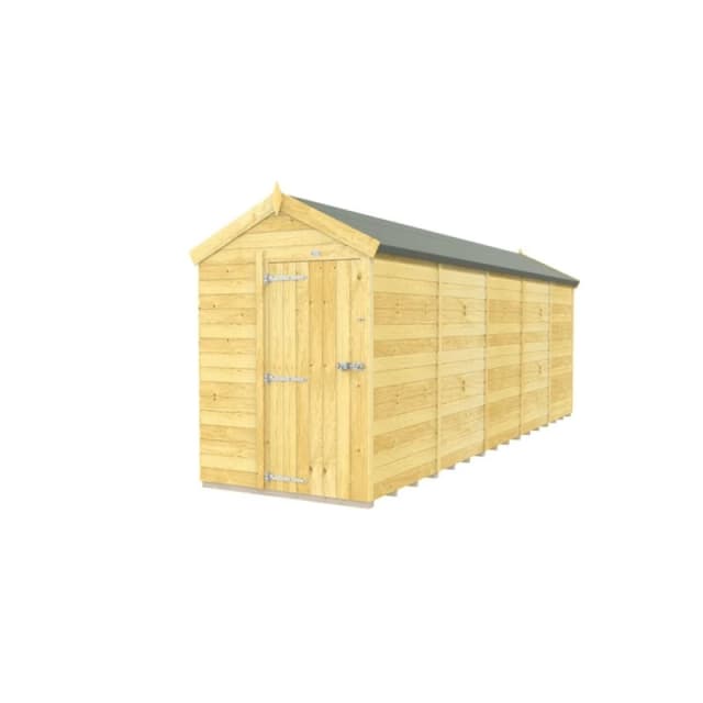 Buttercup Farm 5 x 20 Feet Apex Shed - Single Door W/O Window - L592 x W147 x H217cm in Brown Brown Unisex