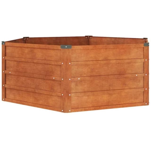 vidaXL Garden Raised Bed Rusty 129x129x45cm Corten Steel, Brown 151946