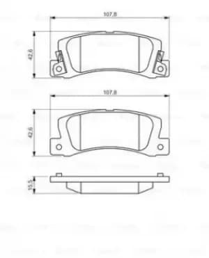 Bosch 0986461136 BP585 Brake Pad Set Disc Brake Rear Axle