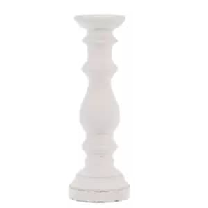 Hill Interiors Large Ceramic Column Large Candle Holder in Matt White