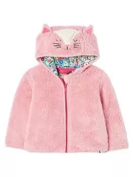 Joules Baby Girls Cat Fleeced Hood - Pink, Size 12-18 Months
