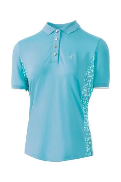Island Green Panelled Polo Shirt Aqua