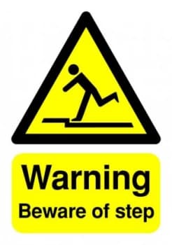 Extra Value A5 PVC Safety Sign - Beware of Step