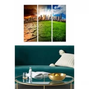 MDF88550854 Multicolor Decorative MDF Painting (3 Pieces)