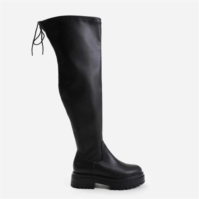 Where's That From 'Dawn' Chunky Over The Knee Boots Black female