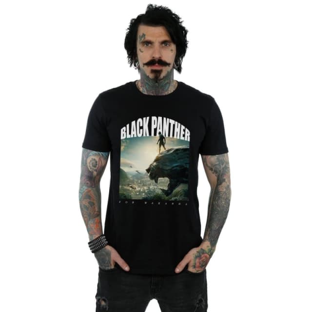 Marvel Marvel Men Black Panther For Wakanda T-Shirt Size: 3X-Large Black XXXL Male 5057972498637